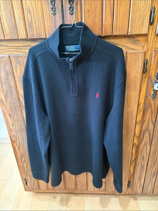 Polo Ralph Lauren Other - Polo by Ralph Lauren Black Quarter-Zip Sweater with Red logo 
Size XXL